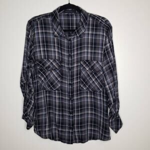 Sanctuary| Plaid Button Down Boyfriend Shirt